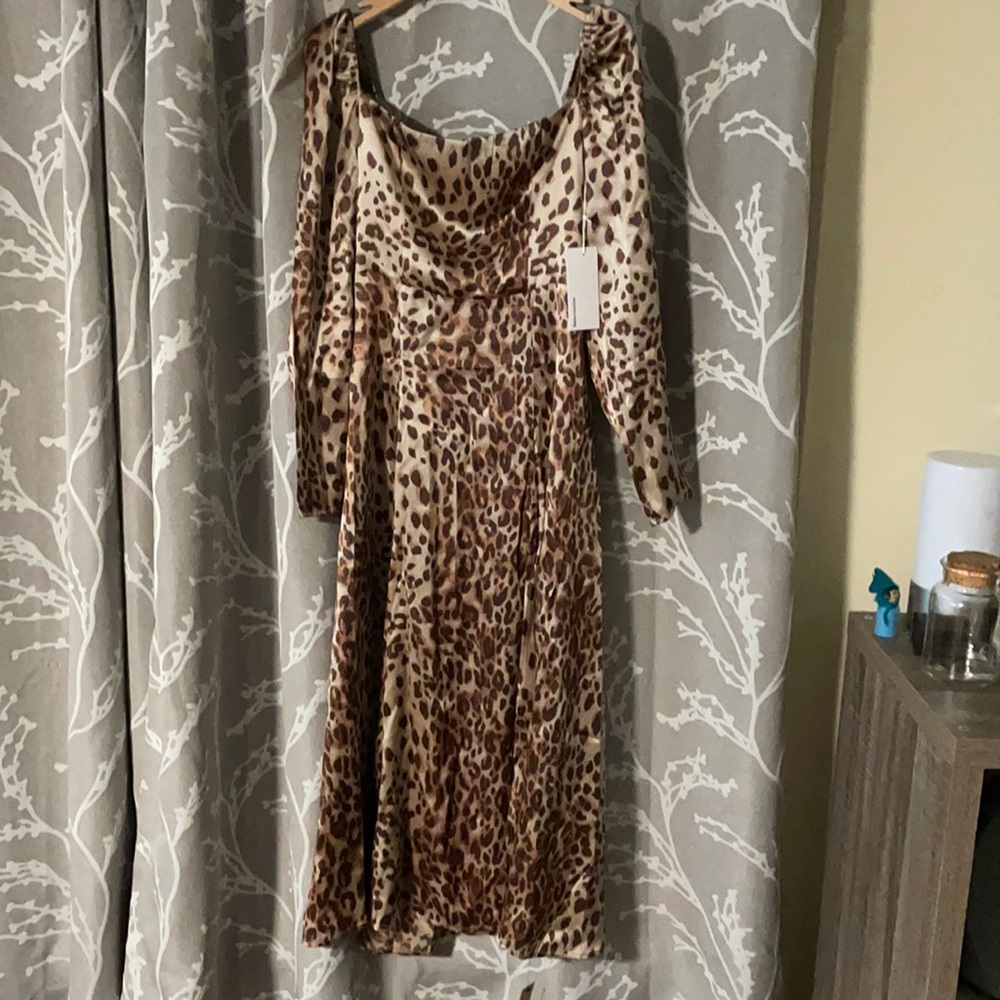 Leopard 100% silk dress